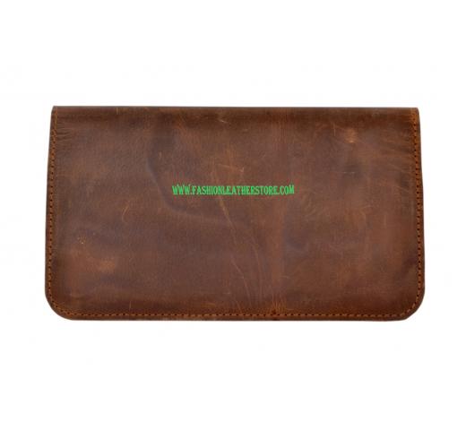 Handmade Genuine Leather New Antique Design Bifold Passport Holder Wallet